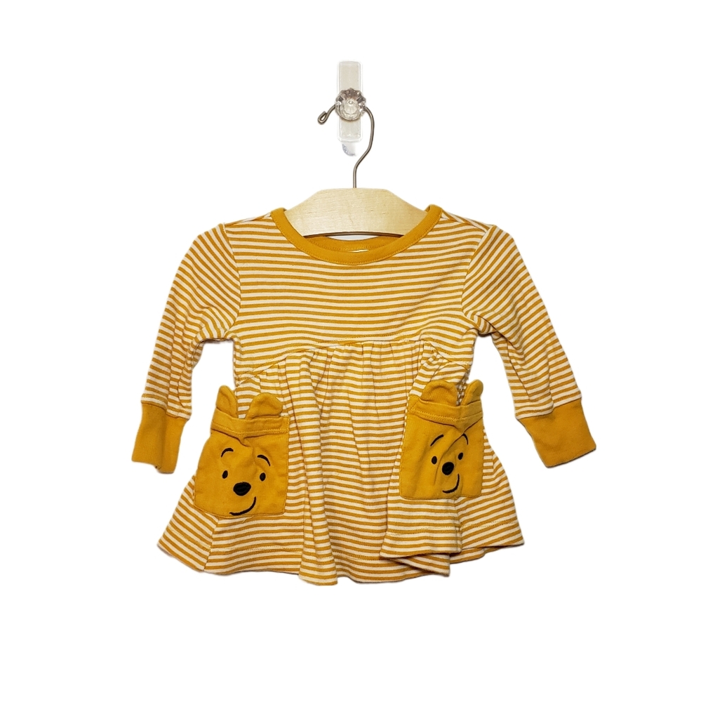 Hanna Andersson X Disney 60 / 3-6m Yellow Striped Winnie the Pooh Dress